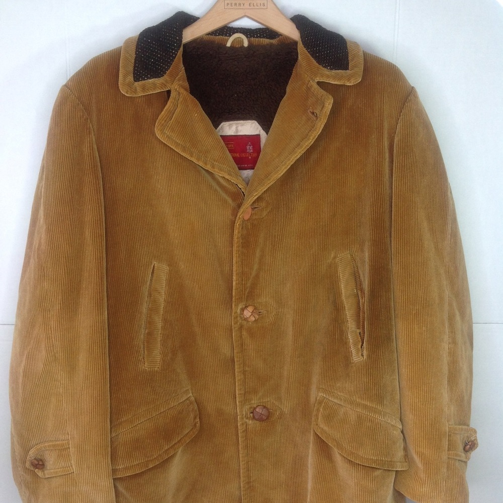 Vintage Sears Corduroy Coat Tan Acrilan